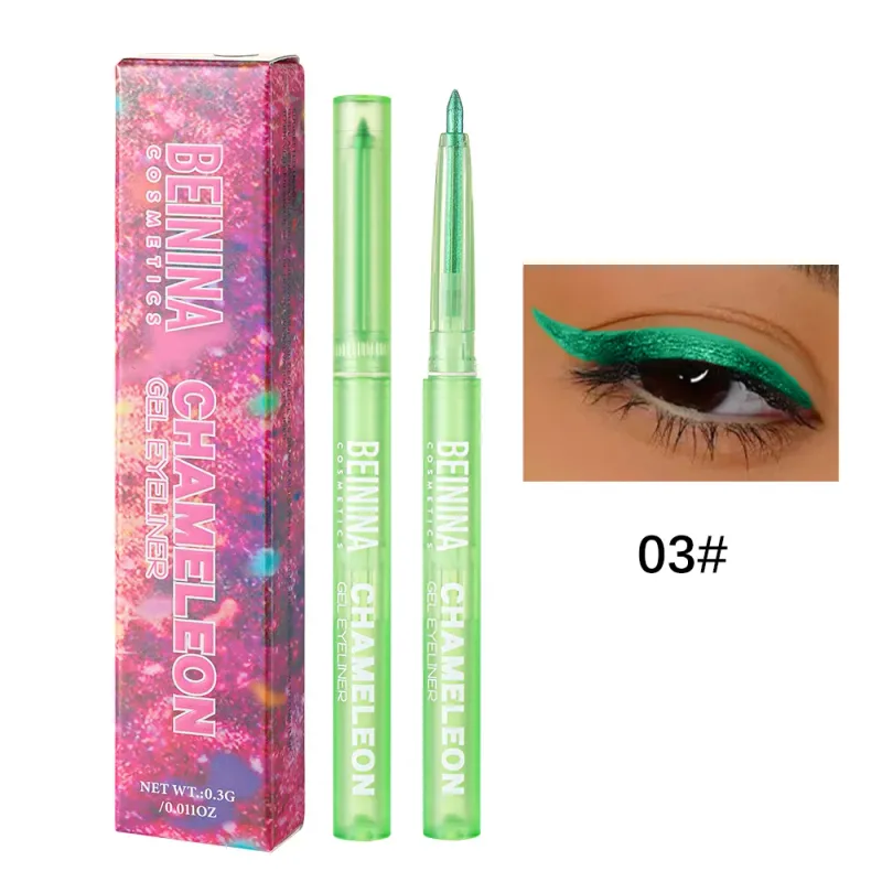 Shiny Chameleon Metallic Blue Eyeliner Gel Pen Eyeshadow Multicolor Eye Liner Pearlescent Polarized Glitter Eye Pigment Cosmetic