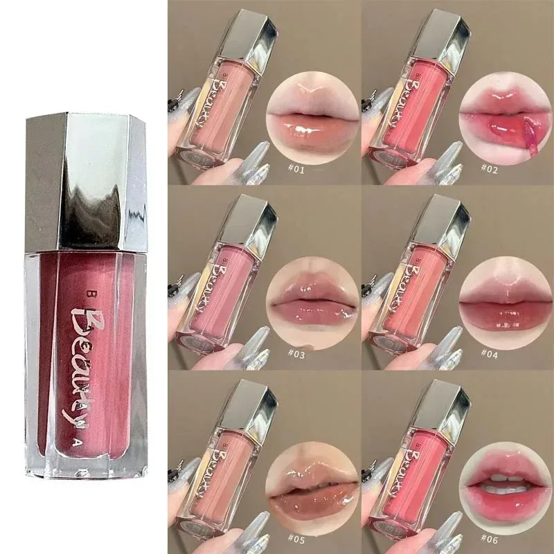 Ice διάφανο καφέ Lip Gloss Ενυδατικό γυαλιστερό υγρό κραγιόν Nude Water Light Glass Mirror Lip Glaze Μακιγιάζ μακράς διαρκείας