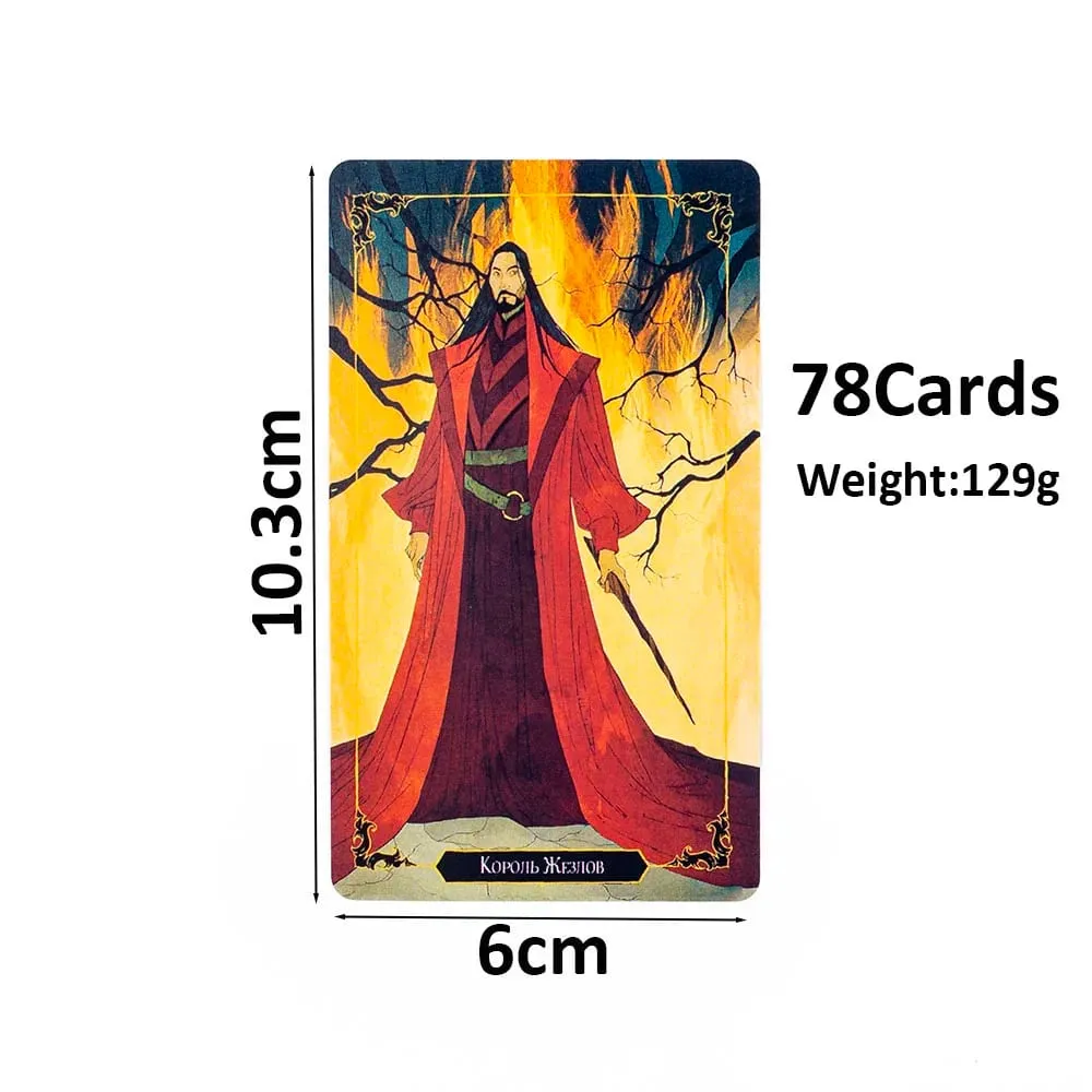 таро темного дерева Darkwood Tarot 78 Cards Pack Russian Visions Divination Edition Pakli Társasjátékok 10,3x6cm