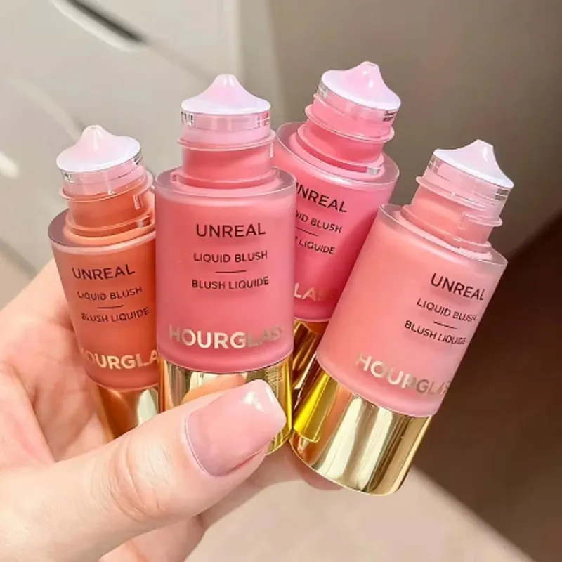 Hourglass Unreal Nude Liquid Texture Powder Blusher Full Clear Color Cheek Fluidity Easy Push Away Create Natural Woman Makeup
