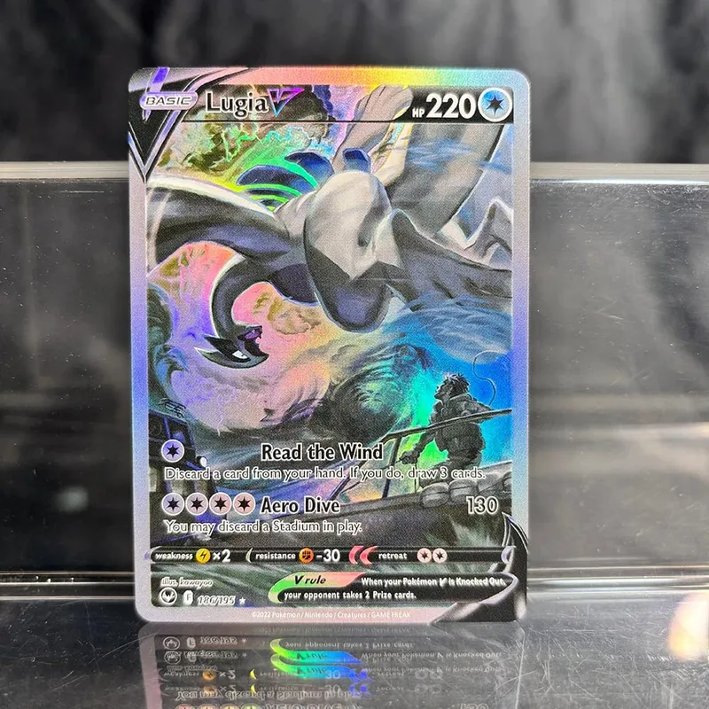 אוסף משחקי מסחר הולוגרפי PTCG כרטיסי פרוקסי Charizard Pikachu Mew EX Singl PKM Foil Cards Gengar VMAX Skyridge (SK)