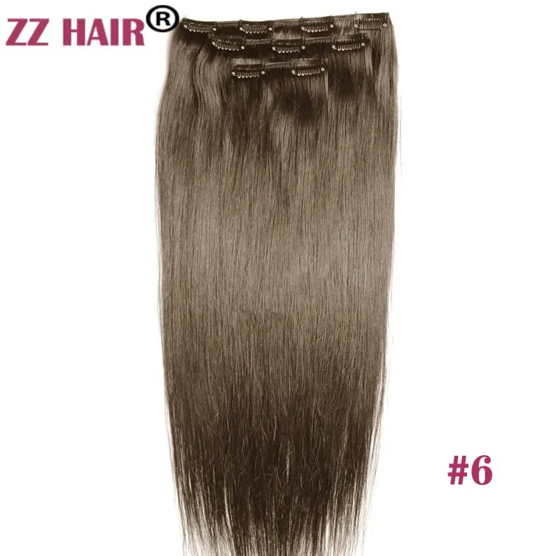 100% תוספות שיער Human Remy 16"-28" 80g-100g 3 יחידות סט 1x20 1x15 1x10 קליפס-בשלוש חתיכות אור ישר טבעי