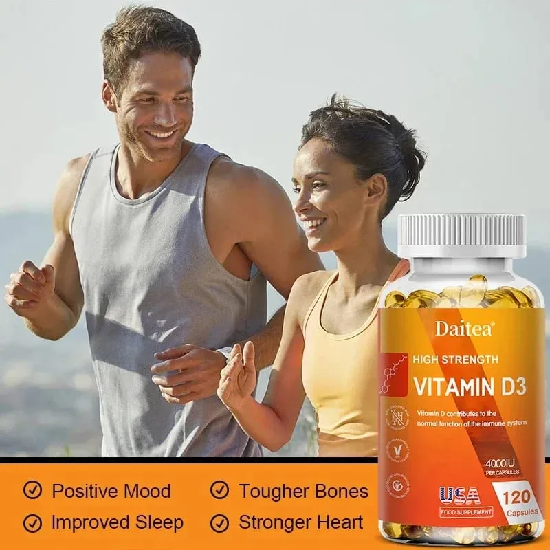 Bitamina D3 Capsules 4000IU Nagbibigay ng Immune Bone Support Nagsusulong ng Calcium Absorption Itinataguyod ang Kalusugan ng Muscle Nervous System — image 2