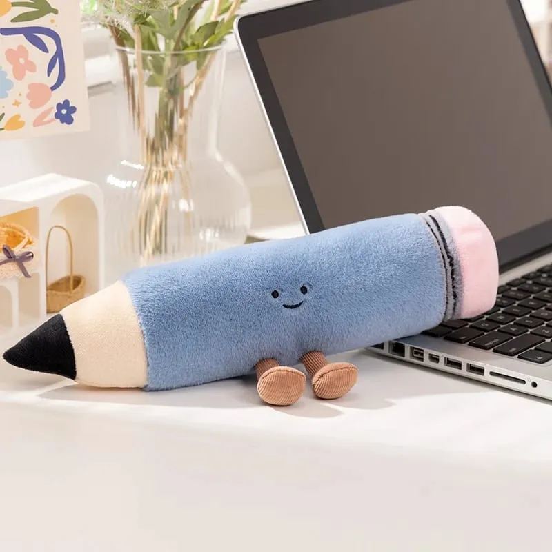 Kawaii נייר מכתבים סחורה צעצוע קטיפה ממולא ספר סרגל דמוי אדם מחדד כרית מחק כרית קישוט מתנה