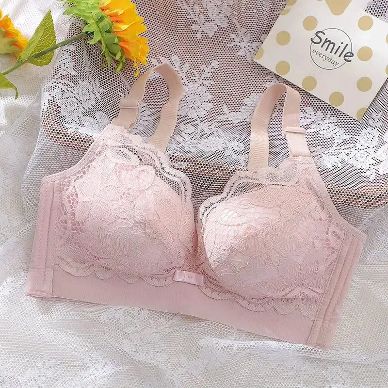 Ultra-vastag Push Up melltartó 12 cm-es vastag, csipkés csésze, összegyűjtött vezeték nélküli melltartó oldalsó tartása Teljesen fedő fehérnemű A/B csészékhez