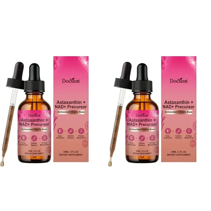 Docteat Astaxanthin+ NAD+ Precursor Liquid Υποστηρίζει την κυτταρική διατροφή και τον ενεργειακό μεταβολισμό Αντιοξειδωτική Βάση ζωτικότητας 60 Ml