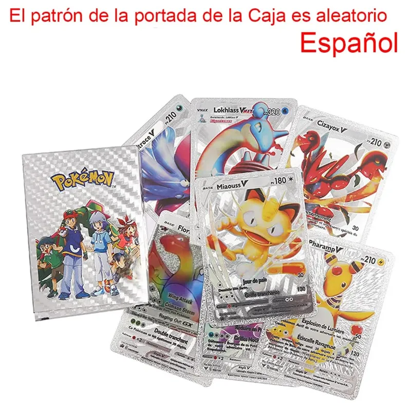 55 τεμάχια Pokemon Cards Vmax GX Gold Foil Flash Box Party Διαδραστικό παιχνίδι Αγγλικά Ισπανικά Πολύχρωμο Παιχνίδι Συλλογή Κάρτας Δώρο