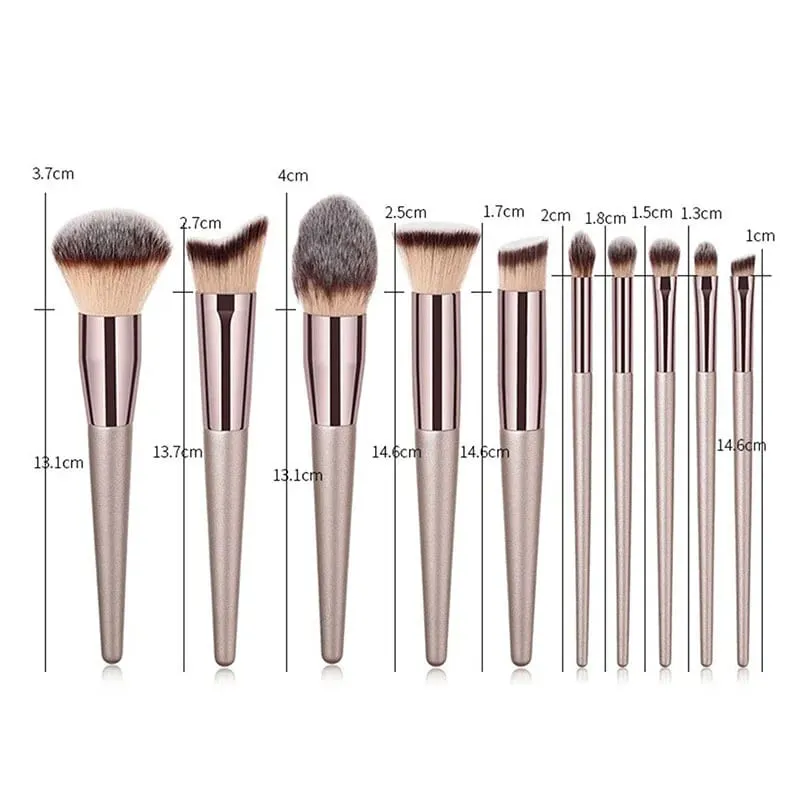 10 τμχ πινέλα μακιγιάζ Ολοκληρωμένο σετ foundation Loose Powder Blush Concealer Eye Shadow Professional Set for Face