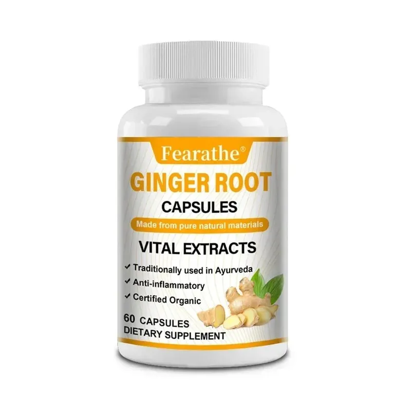 Organic Ginger Root Capsules 1200mg - with Black Pepper Extract For Joint Health Anti-Inflammation Muscle Immune Health