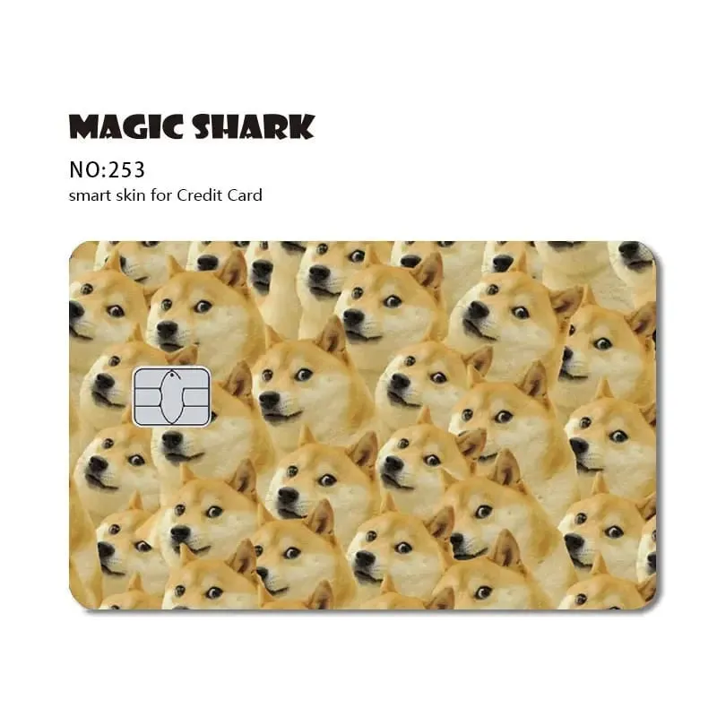 Magic Shark Dog Meme Hunter Stanks 3M מט PVC קדמי מדבקה כיסוי עור לכרטיס אשראי בנקאי
