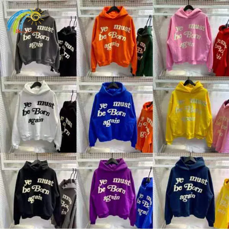 23FW Classic Foam Logo Ye Must Be Born Again Hoodie Heren Dames Beste kwaliteit Oversize Kanye West CPFM.XYZ Sweatshirts Veelkleurig