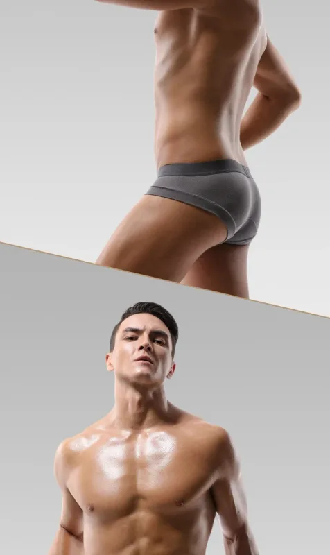 5PCS Men's three-piece briefs with U-shaped pouch, modal fabric, breathable, summer youth low-rise bottom pants