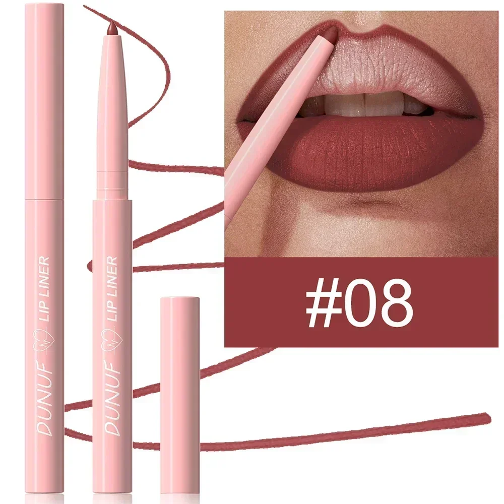1Pc Tapered Nib Lip Liner Pencil Matte Plumping Lip Stain Lasting Waterproof Fine Lipstick Slim Lip Outline Contour Make Up Pink