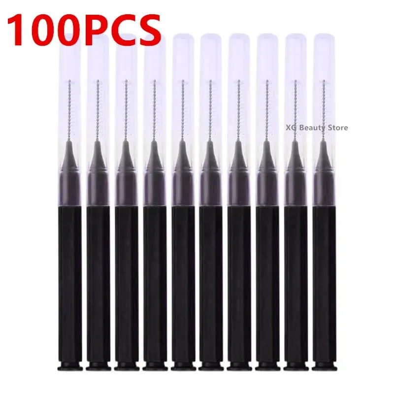 50/100PCS Black Bendable Eyebrow Brush Brow Perm Brush Disposable Brow Lifting Brushes Micro Eyelash Brush Applicators Tools