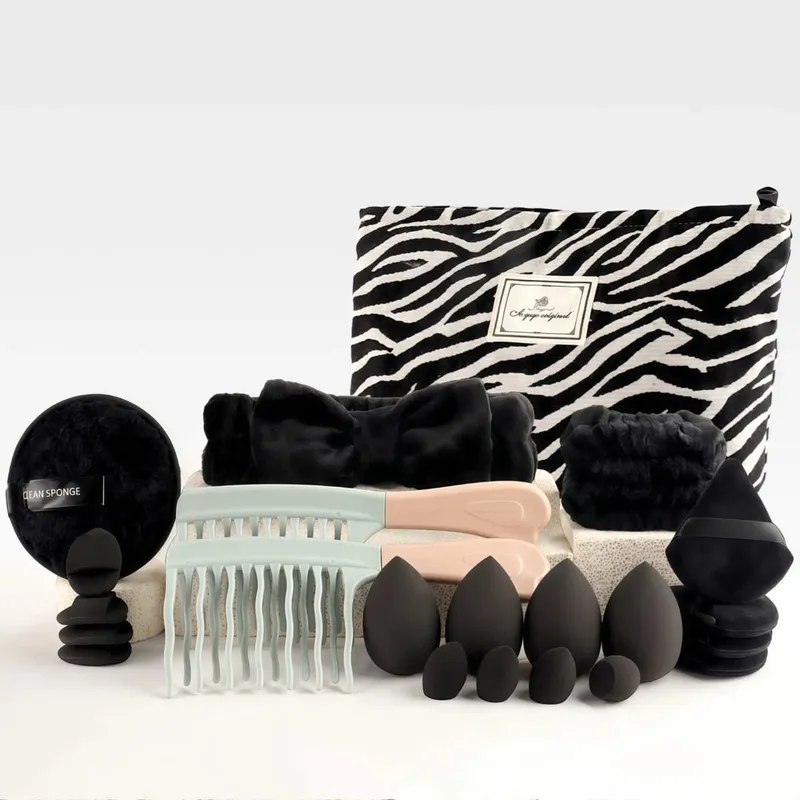 47Pcs Propesyonal na Makeup Brushes Set Mga Tool sa Pagpapaganda Kit Portable Travel Cosmetic Bag Puff Toiletry Makeup Accessories Set