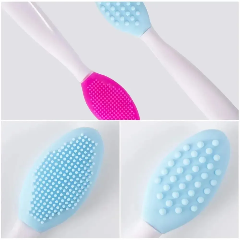 Grosir 4 Buah Baru Desain Fashion Hidung Dua Sisi Alat Silikon Bibir Scrub Exfoliator Kuas Make Up Kuas Makeup Set Kuas