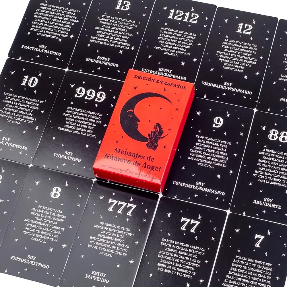 Mensajes de Número de Ángel 54Pcs Spanish Version Fate Divination Tarot Card FortuneTelling Card Games Party Board Game 10.3*6CM