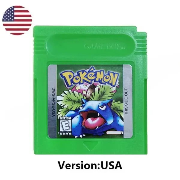 Many style Pokemon Red Blue Crystal Golden Green Silver Yellow GBC Game Card 16 Bit Video Game Cartridge Console Card GB/SP