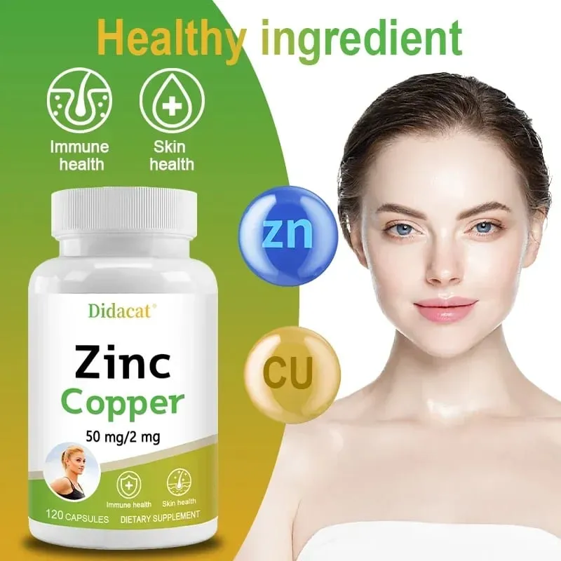 Zinc + Copper Capsules - Suportahan ang Malusog na Balat at Immune System na Palakihin ang Vitality Skin Care