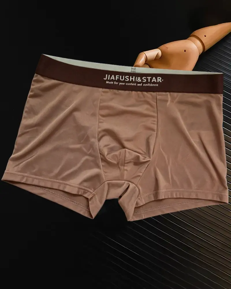 10PCS Men's Underwear Ice Silk High-End Men's Light Luxury Satin Silk Breathable Flat Corner Four Cornered Shorts Without Marks
