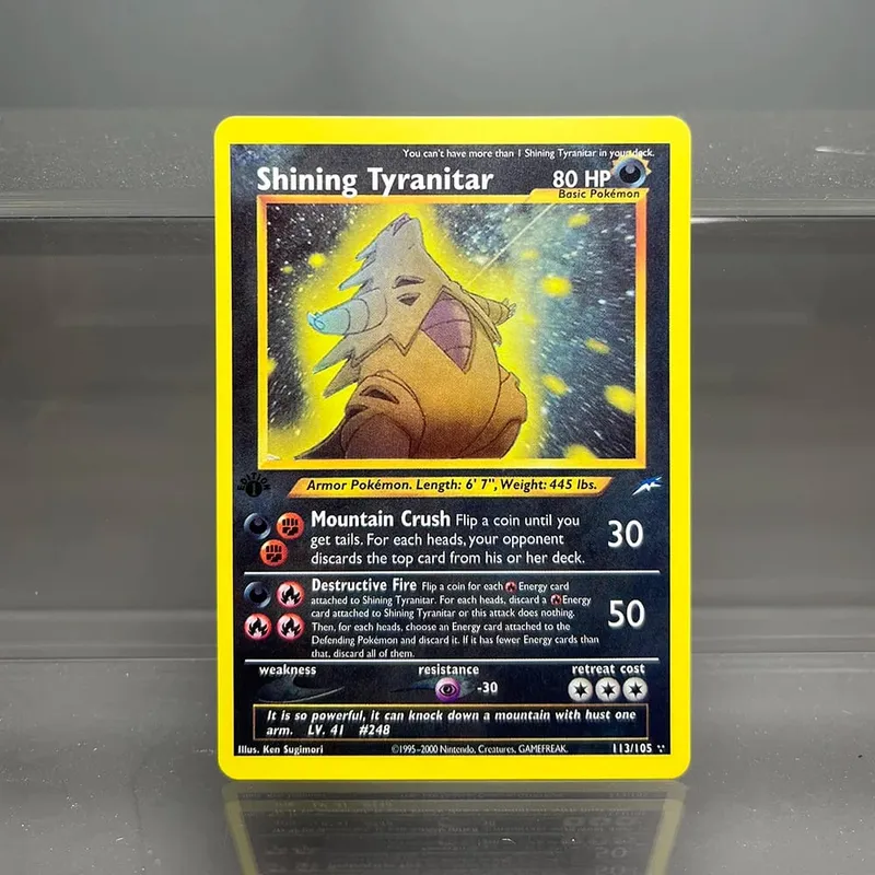 Neo Destiny Charizard PTCG Single Collection Card 1st Edition 1996 Tyranitar Gengar Card PKM Proxy Cards Toys Gifts