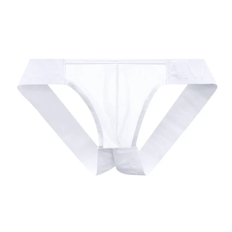 Trendy Men's Thong Comfortable Passionate Fitness Underwear Show Buttocks Personality Transparent Men Summer Triangle Brief