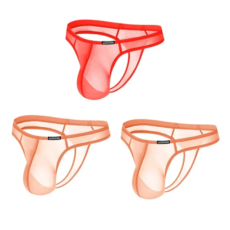 Ultra Thin Sheer Briefs Men Underwear Cooling Knickers Low Rise Bulge Pouch Underpants Soft Mesh Panties Male Thong Pants