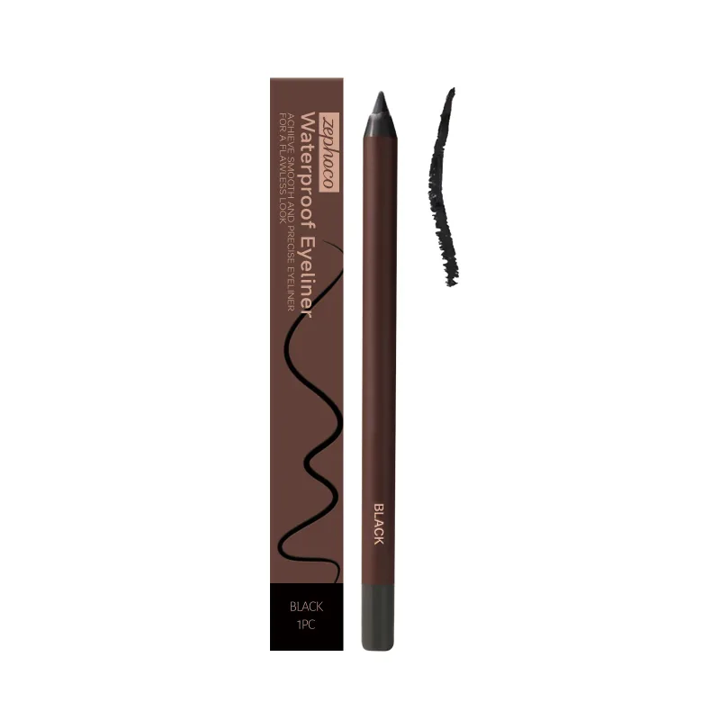 Zephoco Gel Eyeliner Pen Vízálló Smooth Eye Smink Hosszan tartó izzadságálló, olajálló Smudge Proof Eye Liner Ceruza smink