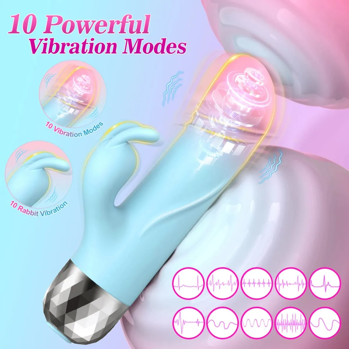 Erőteljes nyúlvibrátor női csiklóstimulátor G Spot vibrációs vaginamasszírozó női maszturbációs szexjátékok felnőtteknek