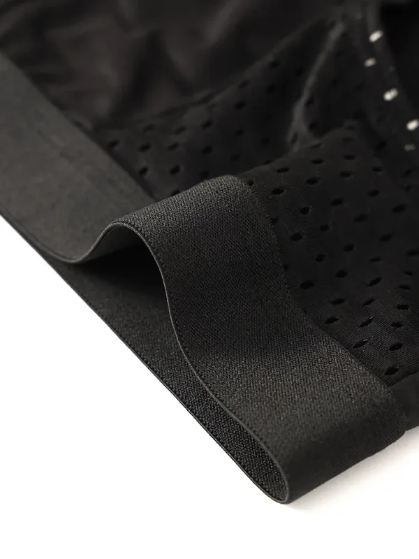 5-Pack Men's Ice Fabric Briefs with Semi-Mesh Design, Comfortable, Cool and Breathable Ideal for Daily Wear Simple Black Briefs