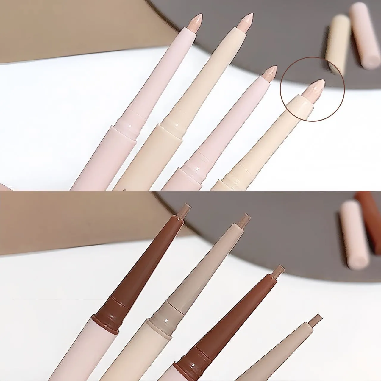 Kétvégű szem alatti kiemelő toll szemceruza ceruza matt meztelen kiemelő bronzosító 2 az 1-ben Shadow Pen Brightening szemsmink