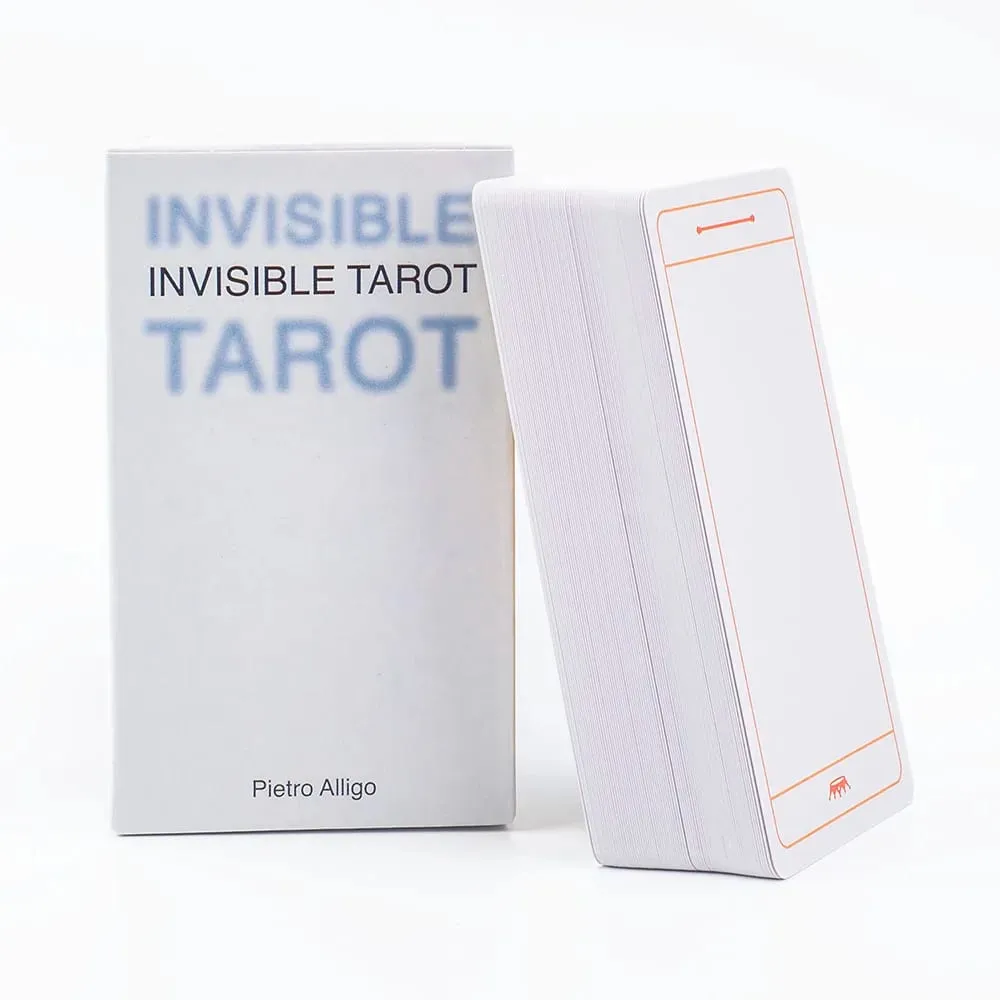 Invisible Tarot 78 קלפים ריקים צור חפיסת טארוט משלך חיזוי עתידות גורל משחקי קלפים למסיבה משחק לוח 10.3*6 ס"מ