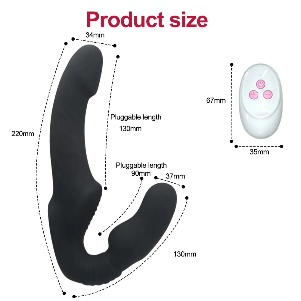 Strapless Strapon Dildo Vibrator Female Double Vibrating G Spot Stimulate Clitoris Anal Massager Adult Sex Toys For Women Couple