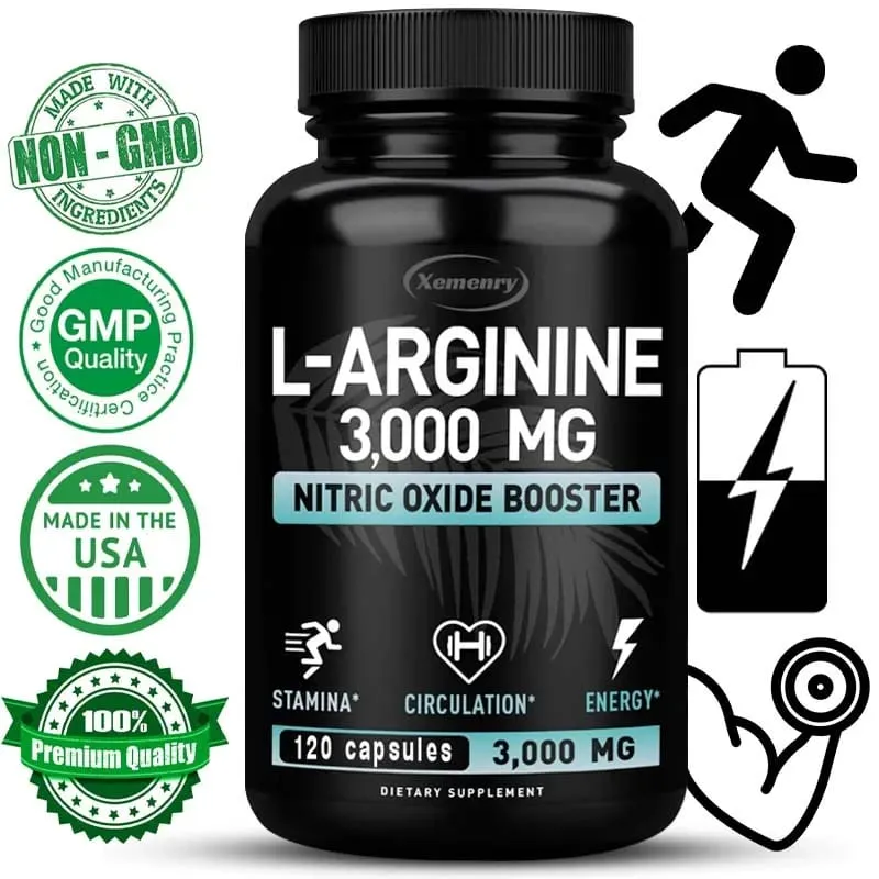 Κάψουλες L-Arginine 3000mg - Ενισχυτικά μονοξειδίου του αζώτου - Βελτιώνουν την απόδοση της ενεργειακής αντοχής Δόμηση μυϊκής μάζας