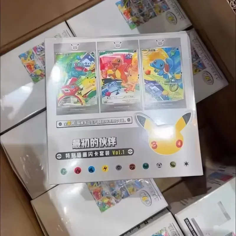 Original Pokemon 30th Anniversary Vol.1 Vol.2 Vol.3 Original Partner Special Illustration Set Gift Box PTCG Collectible Cards