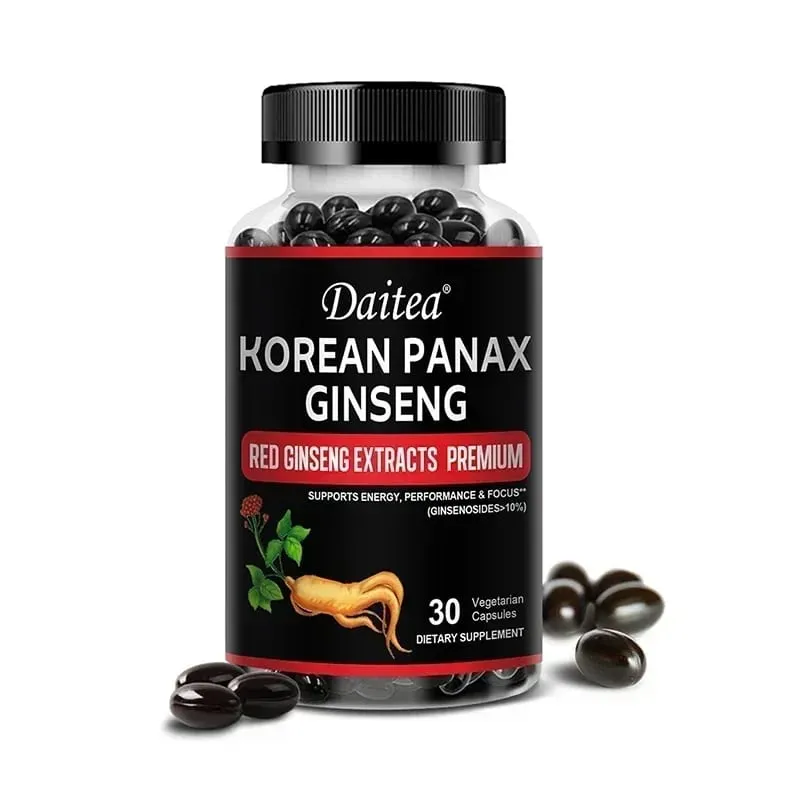 Korean Red Ginseng Capsules-1000 Mg Pinapalakas ang Energy Endurance Athletic Performance at Muscle Strength Supports Immune Health