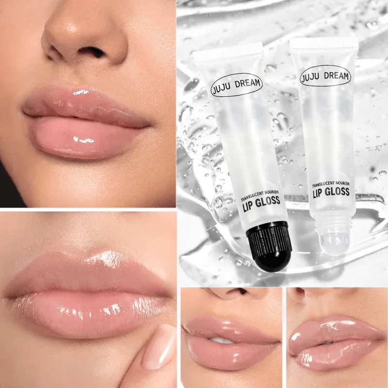 Clear Nourishing Lip Gloss Hydrating Lip Balm for Dry Lips Long Lasting Glass Shine Finish Glossy Lip Makeup Wear Alone
