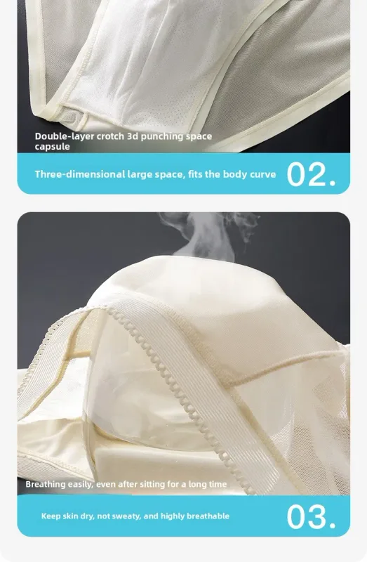 Male Glossy Silk Satin Briefs High Rise Lace Trim Ice Silk Underwear Soft Breathable U Pouch Men Panties