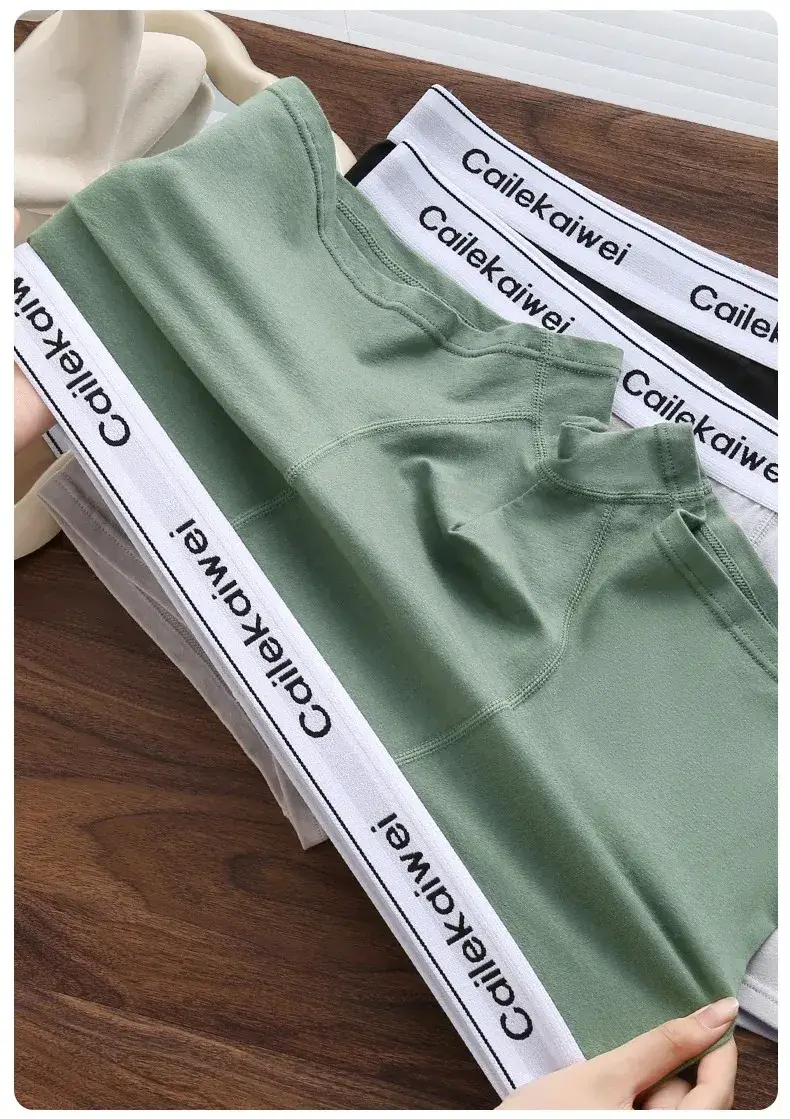 5Pcs/Lot Underwear Man High Quality Pure Cotton Antibacterial Flat-leg Pants Breathable Four-corner Waistband Men's Boxer Briefs