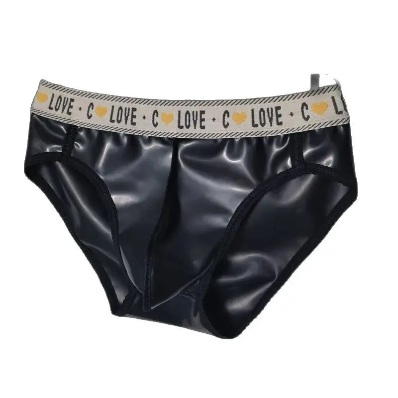 Men Sexy Latex Briefs Seamless Underwear Scrotum Bulge Panties Men Clothes Inner Wear Athletic Underpants Porns Bikini Bottom