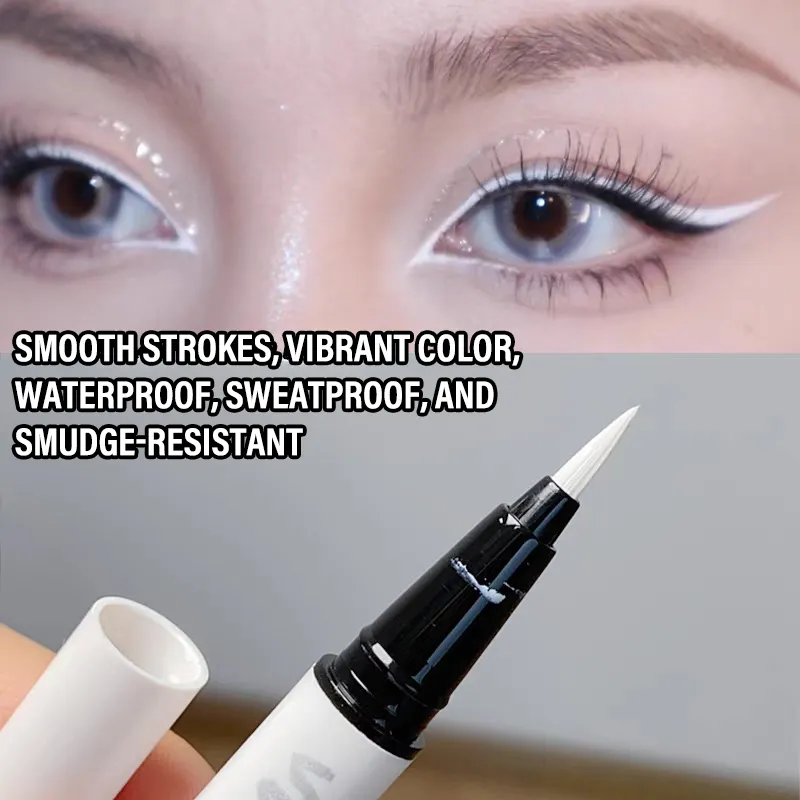 Εξαιρετικά λεπτό ματ λευκό eyeliner Liquid στυλό αδιάβροχο, ανθεκτικό στον ιδρώτα, μακράς διαρκείας, λείο και απαλό μακιγιάζ ματιών με υψηλή χρωστική ουσία