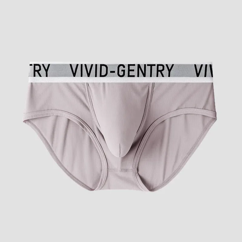 Men's Elastic Ice Silk Underwear Sexy Big U Convex Pouch Briefs Korean Youth Breathable Sports Panties Solid Mid Waist Underpant