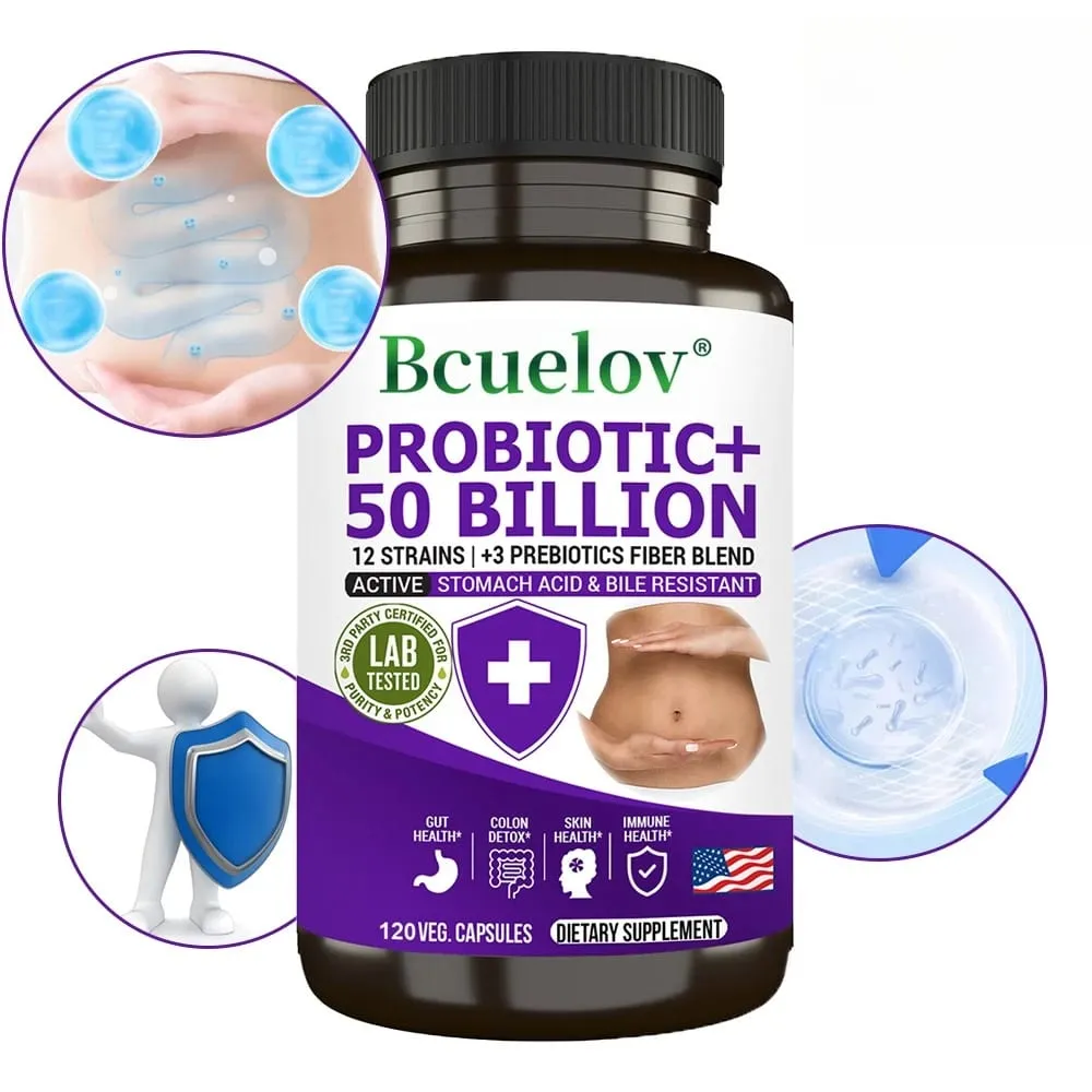 Probiotics + Prebiotics - Improve Digestion & Immunity Relieves Constipation Colon Detox Support Intestinal Health Supplement