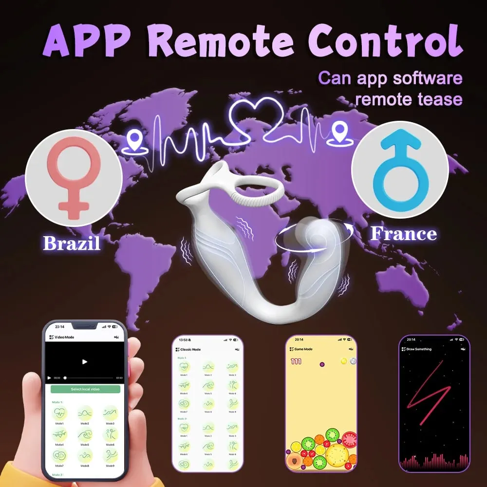 Penis Ring Cock Rings App Control Vibrator for Men Prostate Massager Dual Anal Vibrating Butt Plug Anal Sex Toy for Men