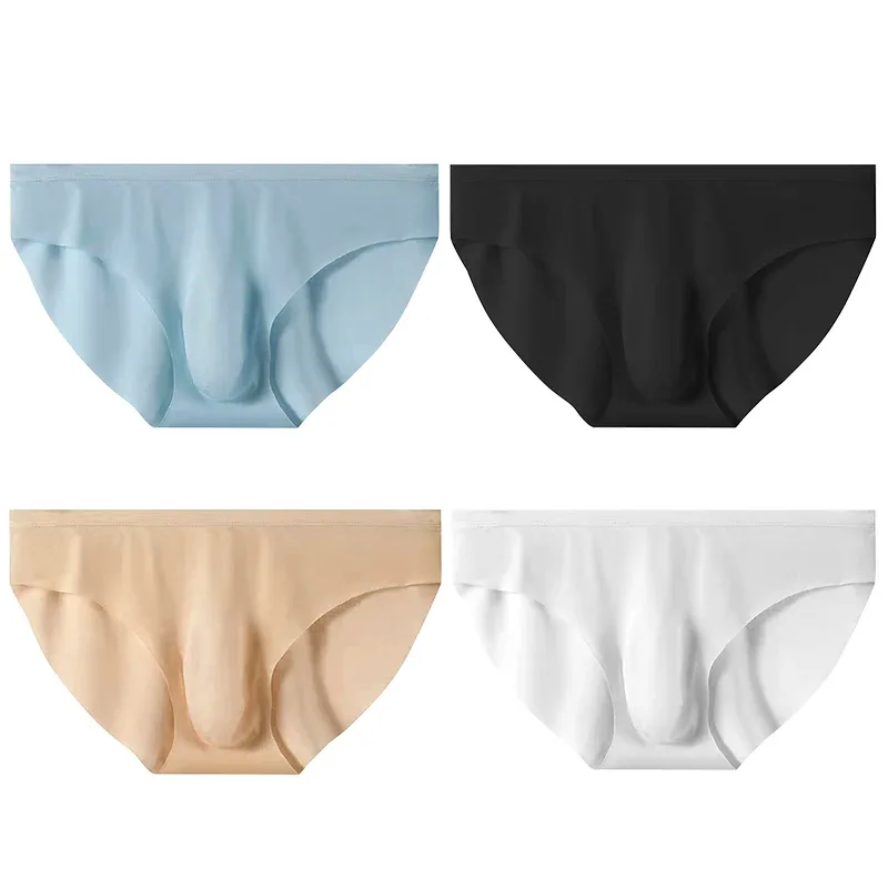 4 stuks heren ijszijde slips zomer transparant naadloos sexy sneldrogend trendy ademend ondergoed ultradunne slipjes