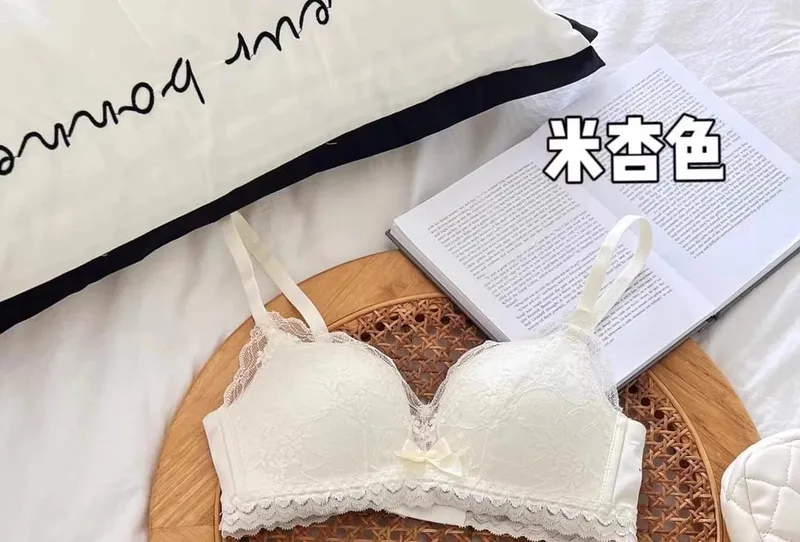 ​Japán anime csipke melltartó szett Push Up vezeték nélküli bralette kis mell, varrat nélküli szexi háromszög kupa fehérnemű szett tavaszi nyár MOYISU