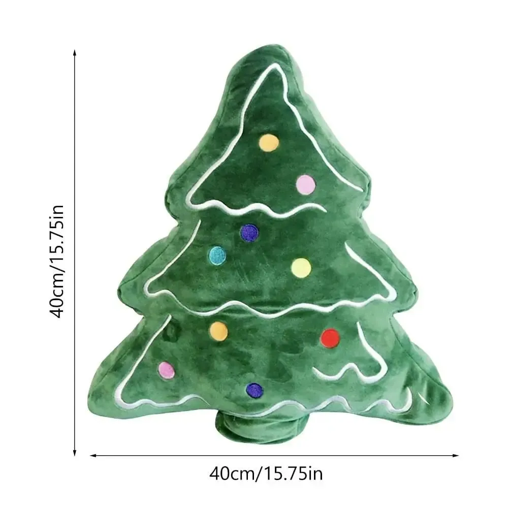 Soft Christmas Tree Sofa Cushion Comfortable Skin-friendly Christmas Day Decorative Pillow 3D Shaped Ornaments