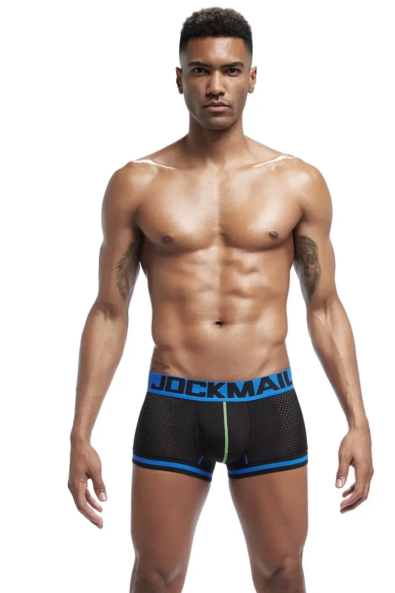 Jockmail Men Boxer Mesh Underwear Breathable Comfortable Soft Comfortable Sports Shorts Adult Man Panties Clothing Lingerie
