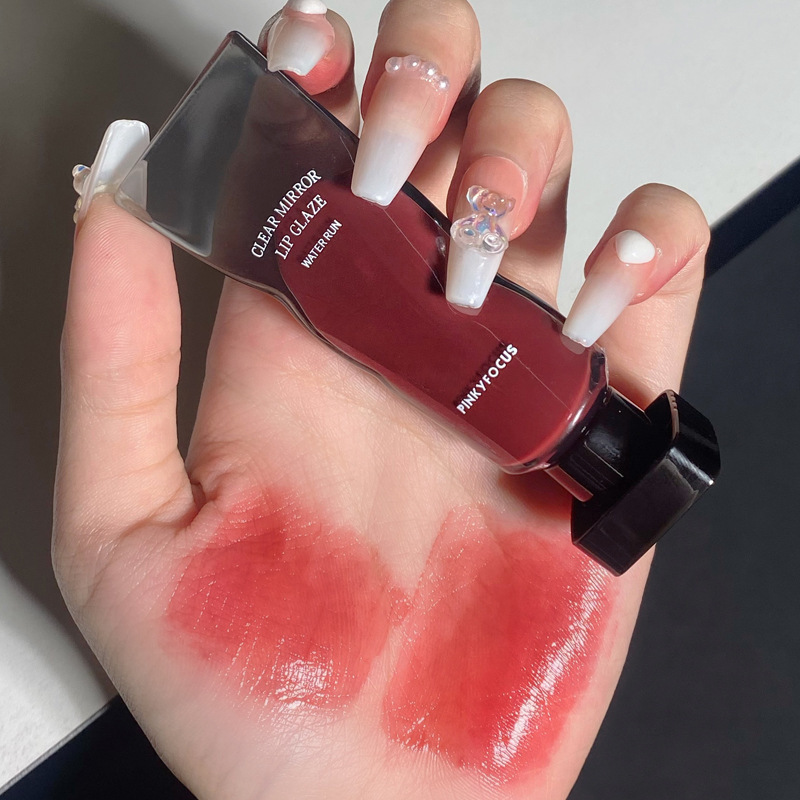 Black Mirror Water Lip Gloss Lip Glaze שפתון זכוכית שקופה שמן שפתון עמיד למים שפתון נוזלי עירום חום איפור בגוון שקוף