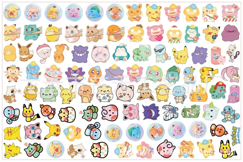 Pokemon Acrylic DIY Patch Kawaii Pendant Ειδικού σχήματος κοπής Anime Cartoon διπλής όψης Υλικό φουρκέτας μπρελόκ εκτύπωσης